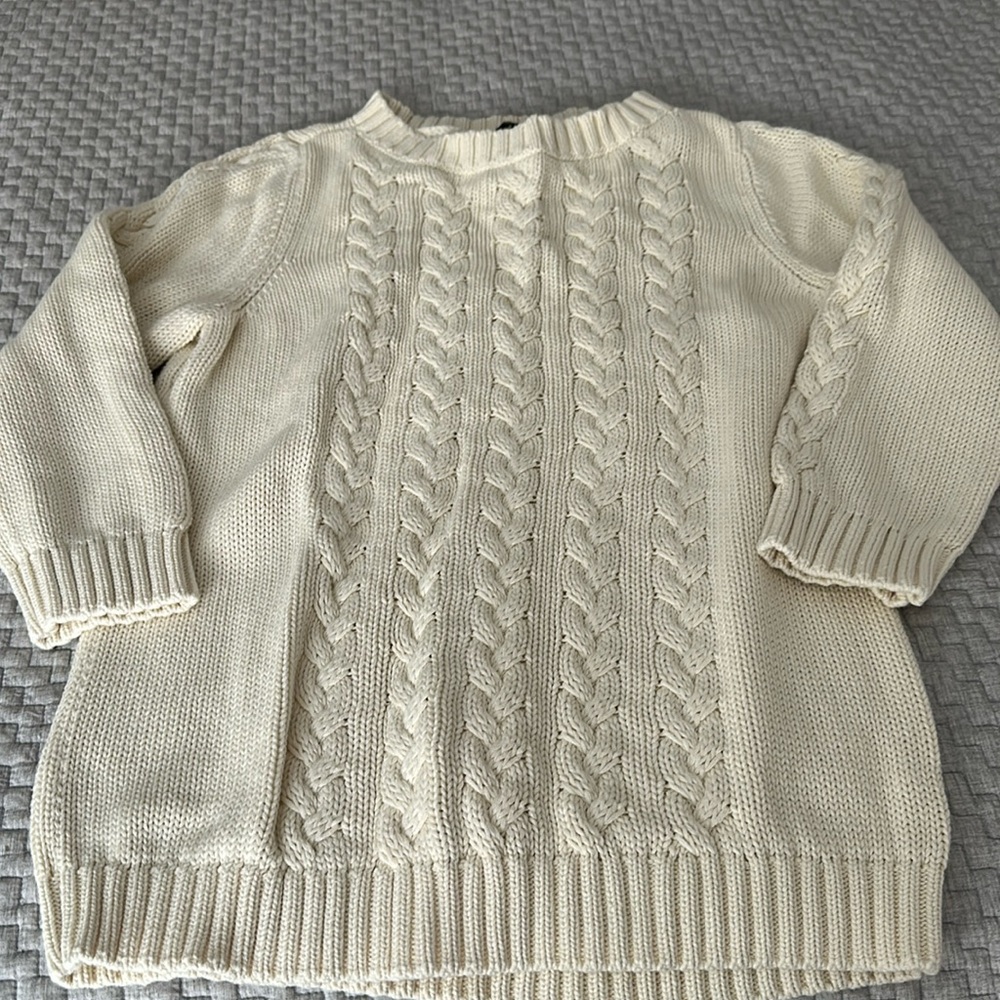 Talbots white cotton sweater sz L